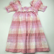 Load image into Gallery viewer, Girls Cotton On, pink check lightweight cotton dress, EUC, size 7, L: 65cm