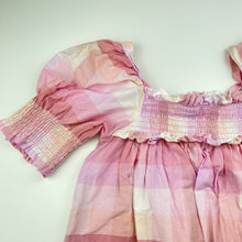 Load image into Gallery viewer, Girls Cotton On, pink check lightweight cotton dress, EUC, size 7, L: 65cm