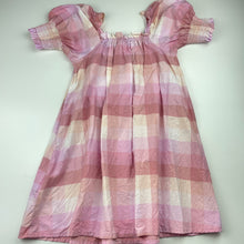 Load image into Gallery viewer, Girls Cotton On, pink check lightweight cotton dress, EUC, size 7, L: 65cm