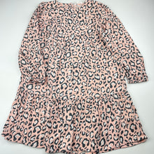 Load image into Gallery viewer, Girls Milkshake, animal print long sleeve dress, mark on front, FUC, size 7, L: 67cm