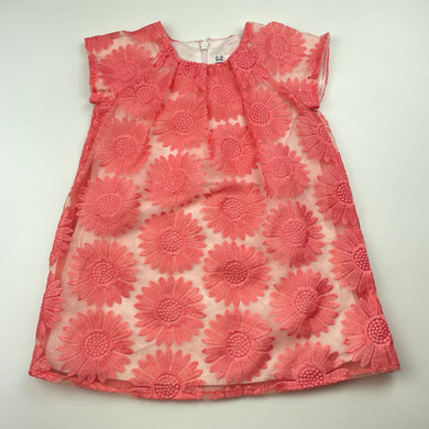 Girls Target, cotton lined embroidered party dress, EUC, size 1, L: 41cm