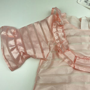 Girls B Collection, lined pink organza party dress, NEW, size 3, L: 49cm