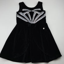 Load image into Gallery viewer, Girls Tutus &amp; Tambourines, black velvet &amp; sequin party dress, EUC, size 4, L: 56cm