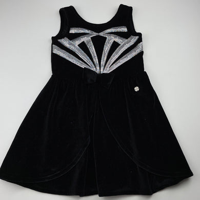 Girls Tutus & Tambourines, black velvet & sequin party dress, EUC, size 4, L: 56cm