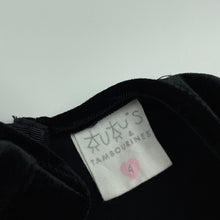 Load image into Gallery viewer, Girls Tutus &amp; Tambourines, black velvet &amp; sequin party dress, EUC, size 4, L: 56cm