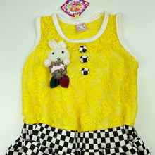 Load image into Gallery viewer, Girls I lIke Pink, spliced check / floral lace party dress, NEW, size 3, L: 50cm