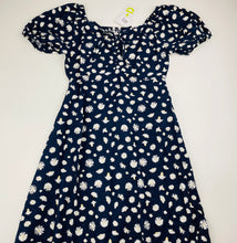 Load image into Gallery viewer, Girls KID, navy floral linen / viscose dress, NEW, size 10, L: 78cm