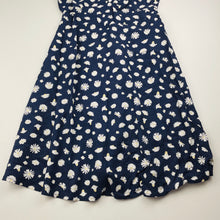Load image into Gallery viewer, Girls KID, navy floral linen / viscose dress, NEW, size 10, L: 78cm