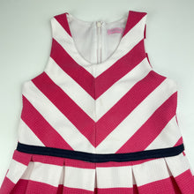 Load image into Gallery viewer, Girls Funky Babe, pink &amp; white stripe party dress, FUC, size 7, L: 73cm