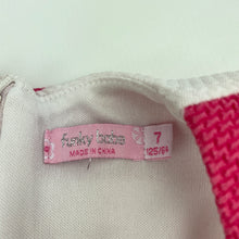 Load image into Gallery viewer, Girls Funky Babe, pink &amp; white stripe party dress, FUC, size 7, L: 73cm