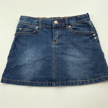 Load image into Gallery viewer, Girls Pumpkin Patch, blue stretch denim skirt, adjustable, L: 28cm, GUC, size 5,  