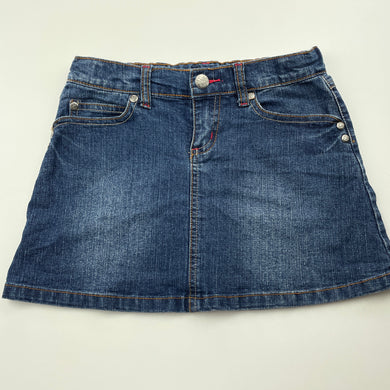 Girls Pumpkin Patch, blue stretch denim skirt, adjustable, L: 28cm, GUC, size 5,  