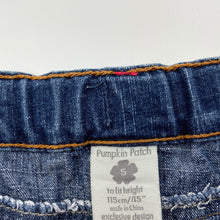 Load image into Gallery viewer, Girls Pumpkin Patch, blue stretch denim skirt, adjustable, L: 28cm, GUC, size 5,  