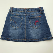 Load image into Gallery viewer, Girls Pumpkin Patch, blue stretch denim skirt, adjustable, L: 28cm, GUC, size 5,  