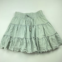 Load image into Gallery viewer, Girls Mooloola, cotton lined linen blend skirt, elasticated, L: 37cm, FUC, size 8,  