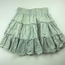 Load image into Gallery viewer, Girls Mooloola, cotton lined linen blend skirt, elasticated, L: 37cm, FUC, size 8,  