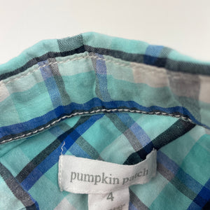 Boys Pumpkin Patch, lightweight cotton short sleeve shirt, FUC, size 4,  