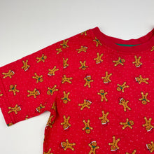 Load image into Gallery viewer, unisex Tilt, Christmas pyjama t-shirt / top, gingerbread men, EUC, size 10,  