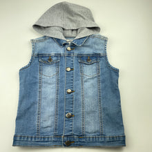 Load image into Gallery viewer, Boys Breakers, hooded stretch denim vest / jacket , EUC, size 6,  