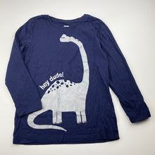 Load image into Gallery viewer, Boys Brillant Basics, navy cotton long sleeve top, dinosaur, FUC, size 7,  