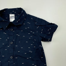 Load image into Gallery viewer, Boys Anko, navy cotton short sleeve shirt, EUC, size 2,  