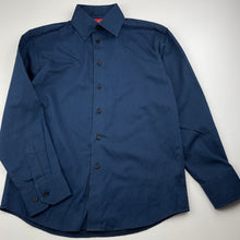 Load image into Gallery viewer, Boys Fred Bracks, blue &amp; black stripe long sleeve dress shirt, EUC, size 8,  