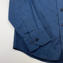 Load image into Gallery viewer, Boys Fred Bracks, blue &amp; black stripe long sleeve dress shirt, EUC, size 8,  