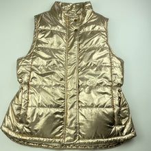 Load image into Gallery viewer, Girls Pavement, gold metallic puffer vest / jacket, GUC, size 14,  