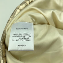 Load image into Gallery viewer, Girls Pavement, gold metallic puffer vest / jacket, GUC, size 14,  