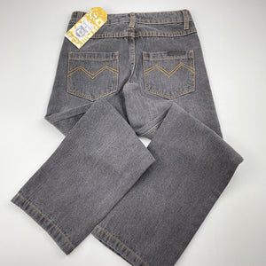 Boys Mongoose, grey denim jeans, adjustable, Inside leg: 57.5cm, NEW, size 7,  