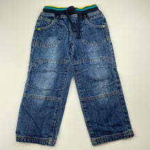 Load image into Gallery viewer, Boys Target, blue denim pants, elasticated, Inside leg: 37cm, GUC, size 3,  
