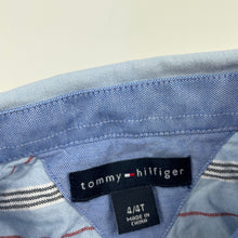 Load image into Gallery viewer, Boys Tommy Hilfiger, blue stripe cotton long sleeve shirt, GUC, size 4,  