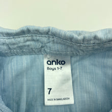Load image into Gallery viewer, Boys Anko, blue cotton short sleeve shirt, FUC, size 7,  