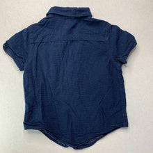 Load image into Gallery viewer, Boys Anko, navy cotton short sleeve shirt, GUC, size 2,  
