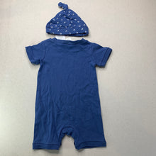 Load image into Gallery viewer, unisex Tiny Little Wonders, Christmas cotton romper + hat, NEW, size 00,  