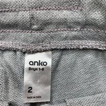 Load image into Gallery viewer, Boys Anko, grey shorts, elasticated, marks front &amp; back, FUC, size 2,  