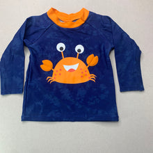 Load image into Gallery viewer, Boys Target, long sleeve rashie / swim top, crab, EUC, size 0,  