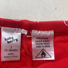 Load image into Gallery viewer, unisex Baby Berry, Christmas cotton pyjama shorts, GUC, size 1,  