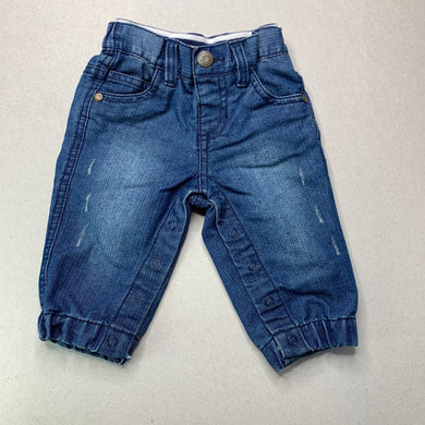 Boys Baby Patch, distressed denim pants, elasticated, GUC, size 00,  