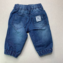 Load image into Gallery viewer, Boys Baby Patch, distressed denim pants, elasticated, GUC, size 00,  