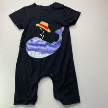 Load image into Gallery viewer, Boys black, lightweight romper, whale, GUC, size 2,  