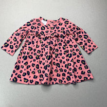 Load image into Gallery viewer, Girls Carters, animal print cotton dress, EUC, size 000, L: 32cm