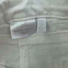 Load image into Gallery viewer, Girls Kardashian Kids, white stretch denim jeans, adjustable, Inside leg: 31.5cm, EUC, size 2,  