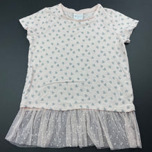 Load image into Gallery viewer, Girls B Collection, pink &amp; silver t-shirt / top, tulle trim, FUC, size 7,  