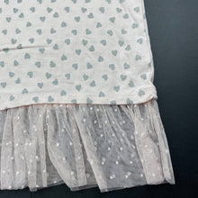 Load image into Gallery viewer, Girls B Collection, pink &amp; silver t-shirt / top, tulle trim, FUC, size 7,  