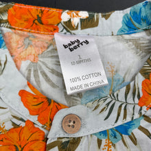 Load image into Gallery viewer, unisex Baby Berry, lightweight floral cotton shirt / top, EUC, size 1,  