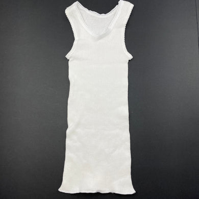 unisex Bonds, white ribbed cotton singlet top, EUC, size 0,  
