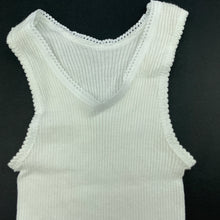 Load image into Gallery viewer, unisex Bonds, white ribbed cotton singlet top, EUC, size 0,  
