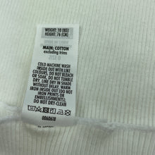 Load image into Gallery viewer, unisex Bonds, white ribbed cotton singlet top, EUC, size 0,  
