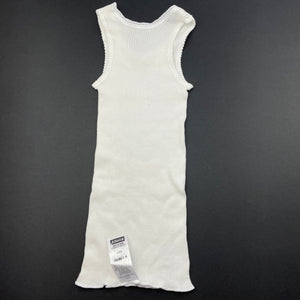 unisex Bonds, white ribbed cotton singlet top, EUC, size 0,  